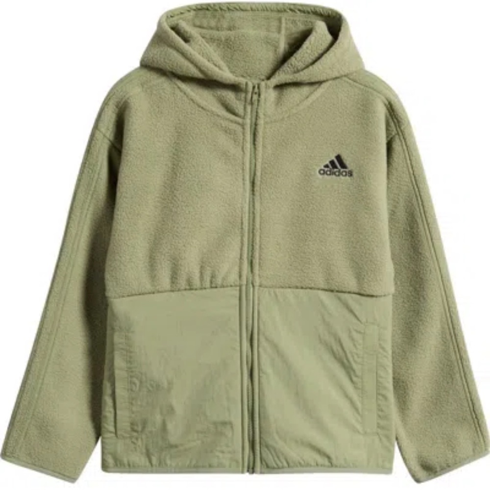 adidas Kids Sage Green Fleece Hoodie